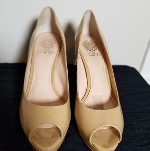 Vince Camuto Nude Peep Toe Pump, 8.5